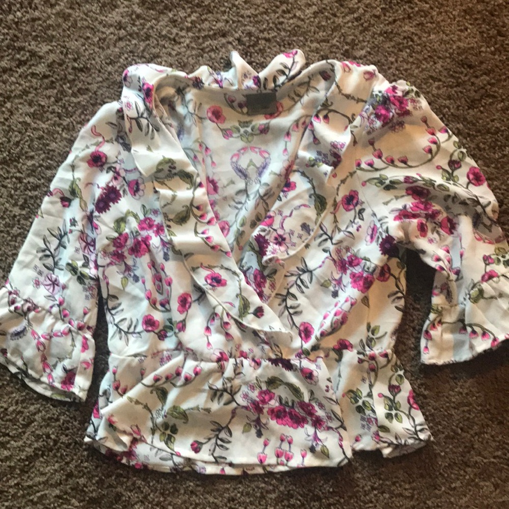 floral print wrap crop top
